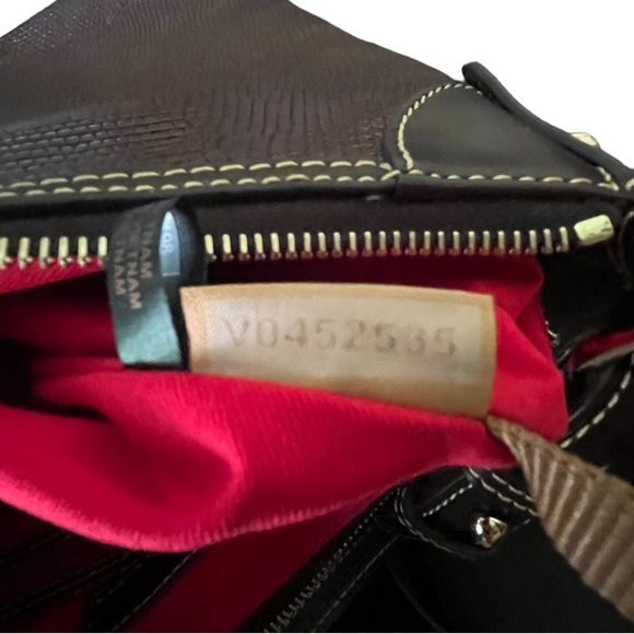 Dooney and Bourke chestnut and brown lizard embossed tmoro leather handbag tote - Picture 11 of 12